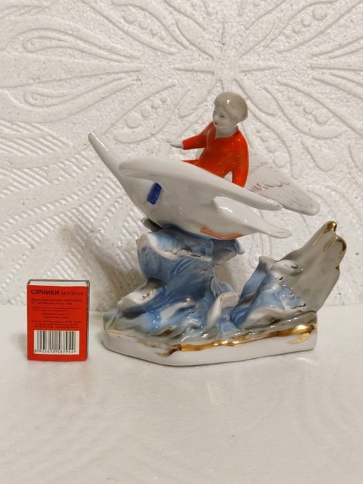 Статуэтка гуси лебеди Дулево СССР ДФЗ Фарфор Дулево фарфор СССР