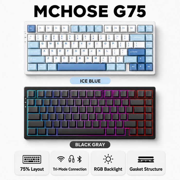 ‼️Клавіатура MCHOSE G75 G75 V2 G87 V2 K87S JET75 ACE68 G98 K99 ACE68 Turbo RGB