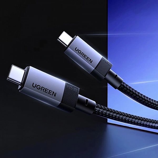 Kabel Ugreen USB4/40Gbps USB-C do USB-C 240W 8K 60Hz 1m - czarny