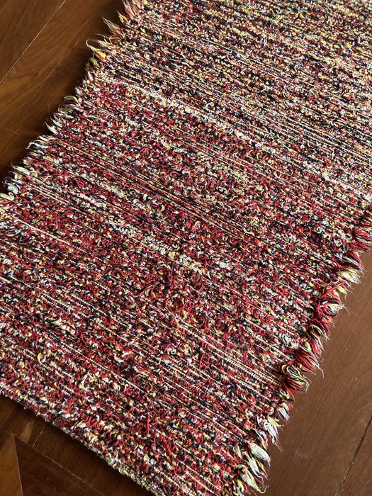 Tapete artesanal multicorido, com franja- NOVO