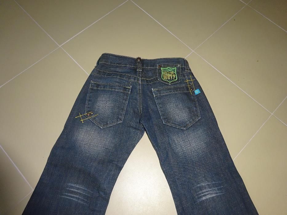 calça e jacketa de ganga como novos