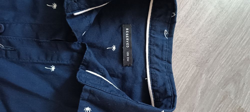 Granatowa koszula z krótkim rękawem Reserved 128