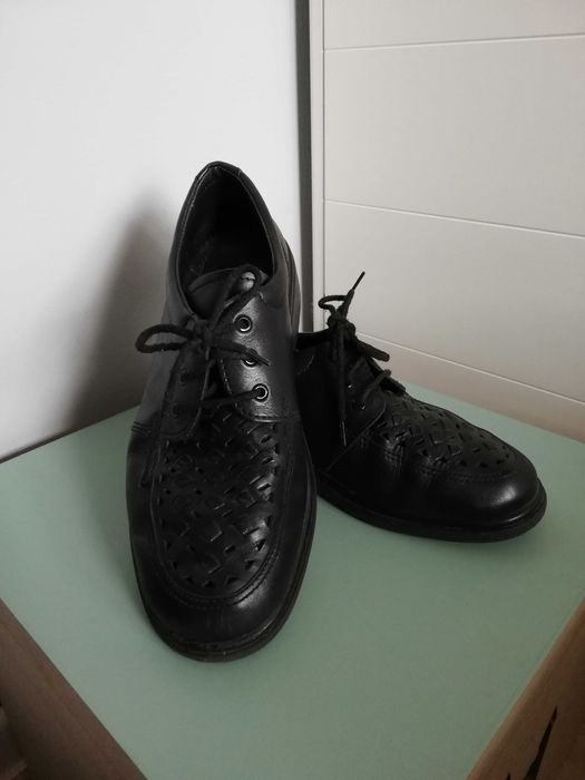 Rohde skórzne czarne buty made in Germany UK 7 / r. 40