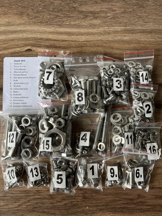 NOWY komplet śrub śruby NIERDZEWNE JUNAK M10