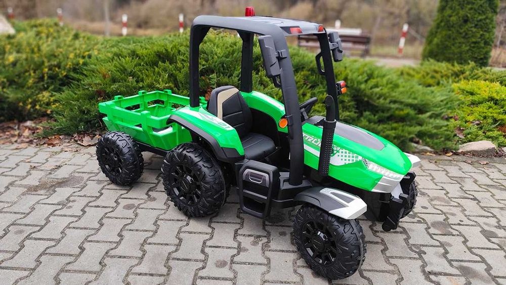 Duży Traktor Na Akumulator z Przyczepką - 24V - 400W - NOWE - PILOT