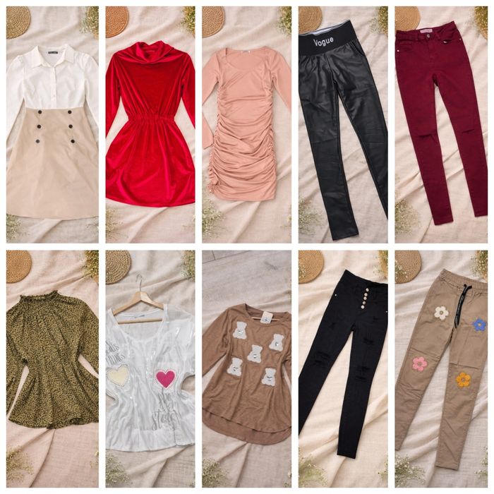 Sprzedam pakiet ubrań – mix fasonów i rozmiarów (20 sztuk)