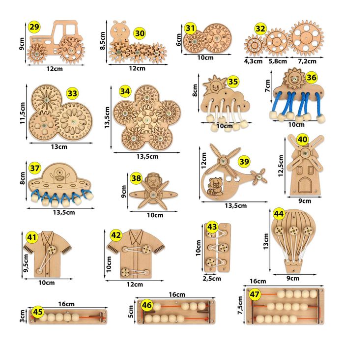 Деталі до бізіборда, Набір для бізіборда, Заготовки для бизиборда