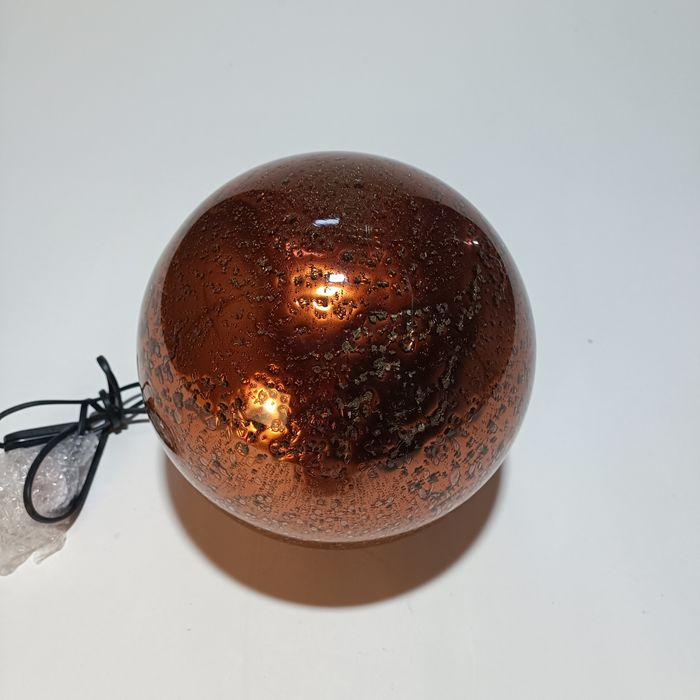 Candeeiro esfera vidro soprado cobre/dourado