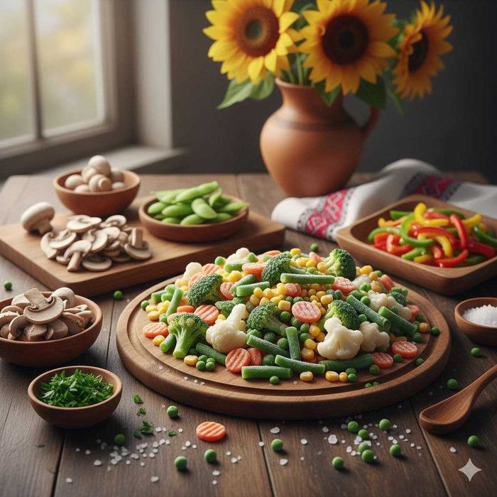 Овочі заморожені, овочеві суміші, ягоди та фрукти