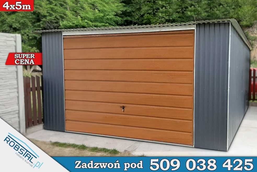 Garaż Blaszany 4x5m Spad na tył!