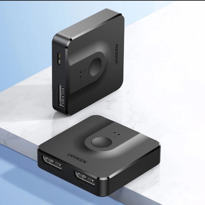 Ugreen CM430 rozdzielacz sygnału 2x DisplayPort  do 1x Display
