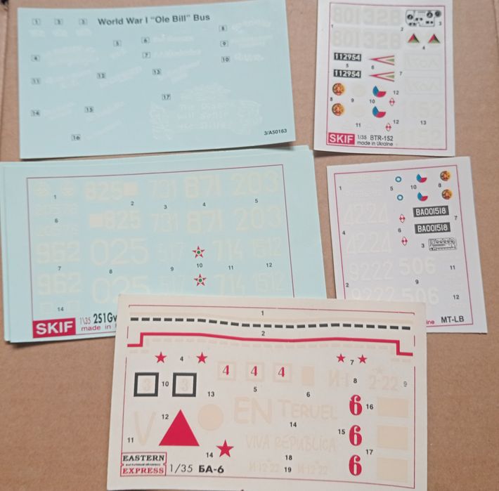 Декали масштаб 1:35