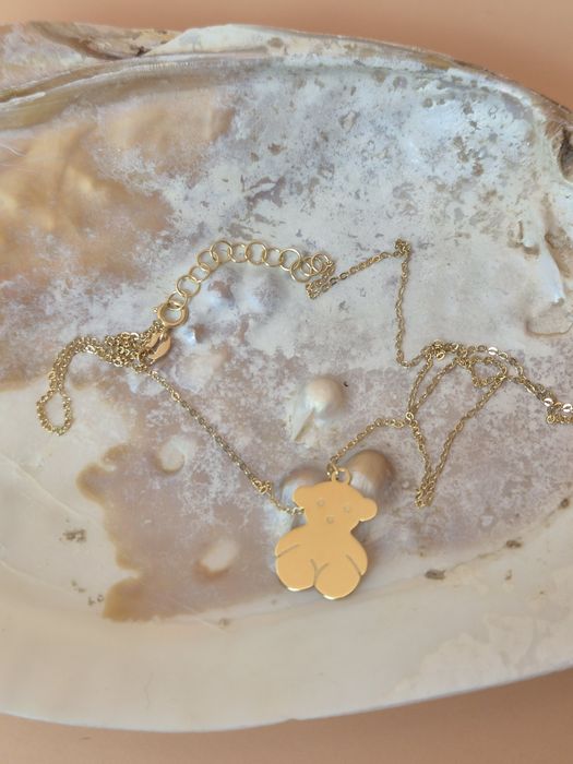 Złoty łańcuszek celebrytka miś typu Tous gładki p. 585