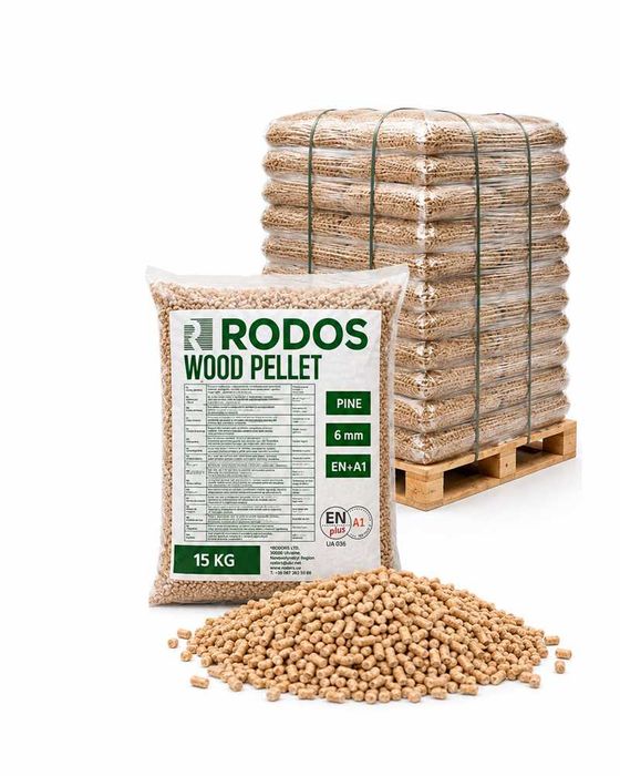 Pellet drzewny ENplus A1 RODOS – hurt i detal, palety 1000kg (worki po 15kg)
