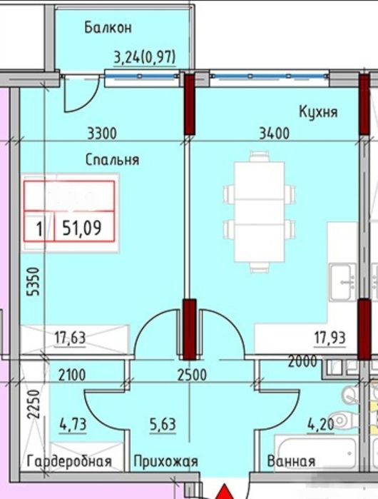 1-комнатная квартира по адресу ул. Спортивная (площадь 53 м²) - Atlanta.ua - фото 22