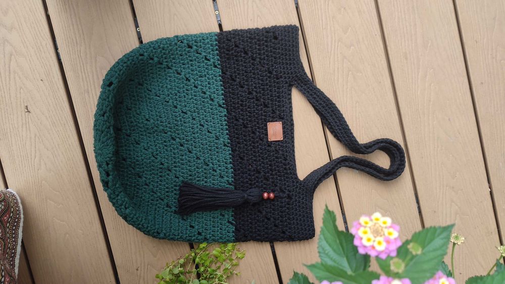 Mega duża torba ze sznurka / różne kolory - handmade