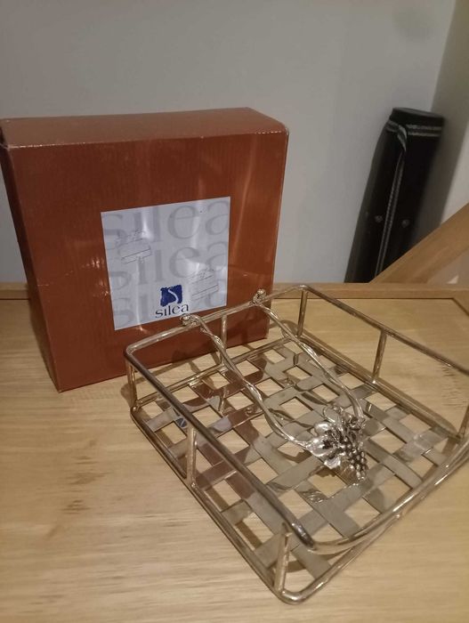 Porta-guardanapos prata Silea