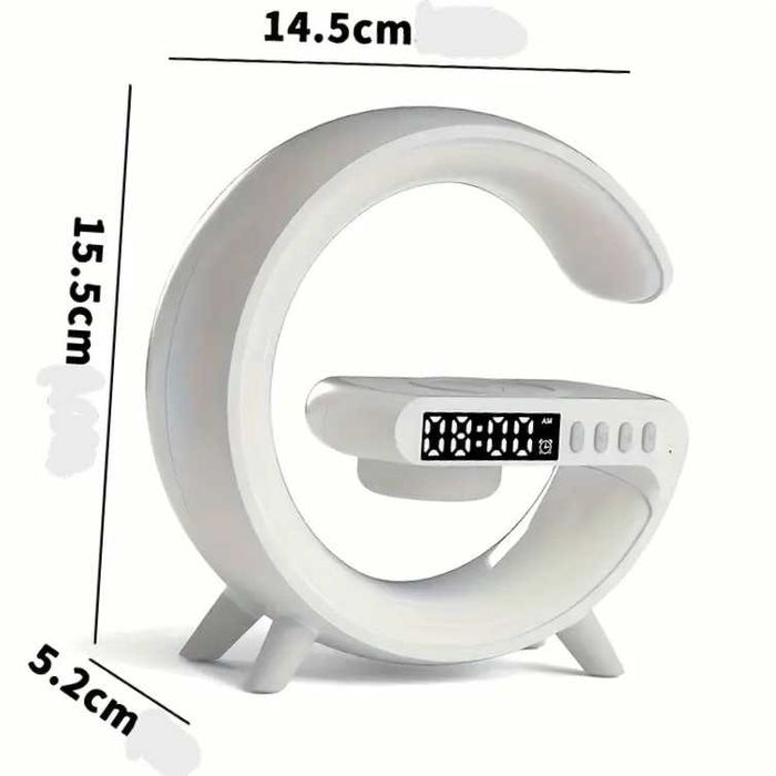 Relógio Candeeiro Carregador Wireless Despertador