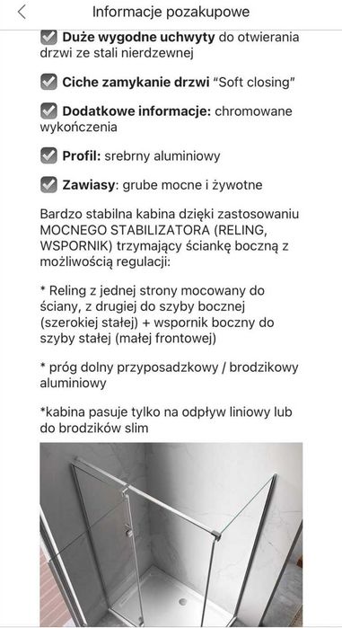 Nowa i nieużywana kabina prysznicowa o wymiarach 120x90. Chrom. Dowóz