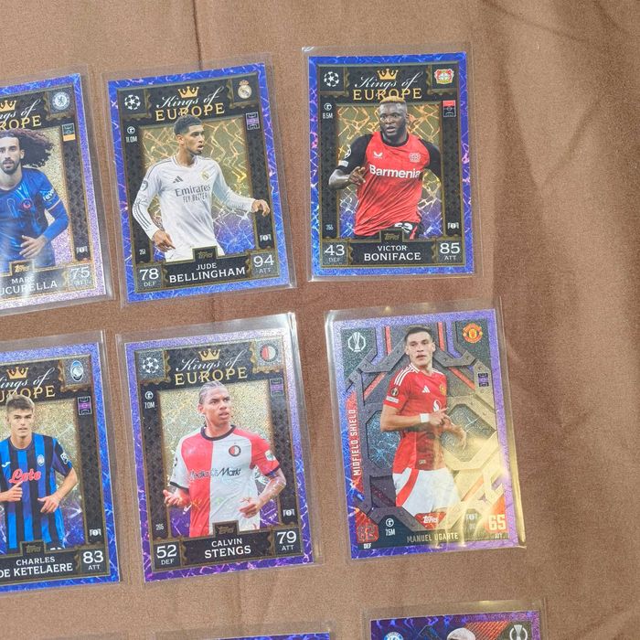14 Cartas Paralelas Roxas Topps Match Attax Extra