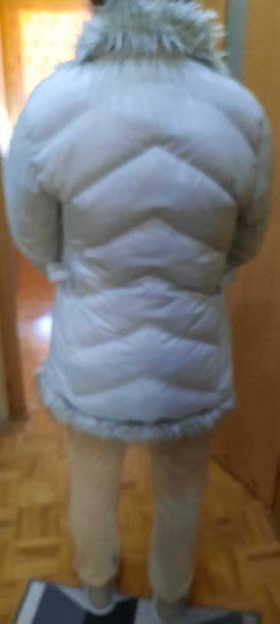 kurtka ciepła szara z futerkiem sztucznym