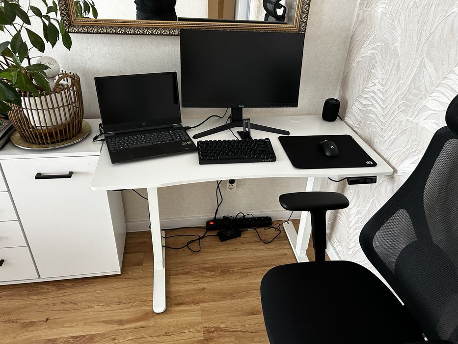 Biurko elektryczne białe silver monkey 120x60 NOWE