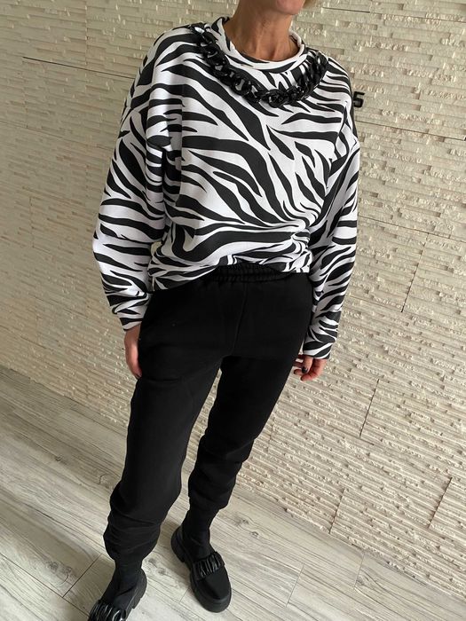 O la Bianka OLB komplet dres set zebra łańcuch ciepły M-L