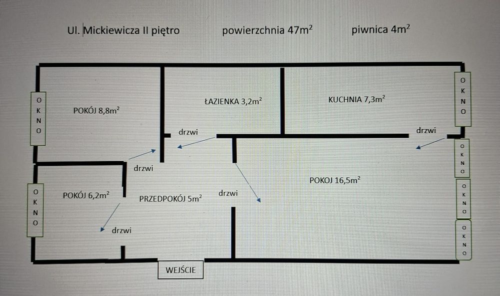 Mieszkanie 3 pokojowe