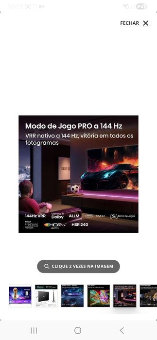 TV NOVA HISENSE E7 PRO QLED 144Hz 65 Polegadas