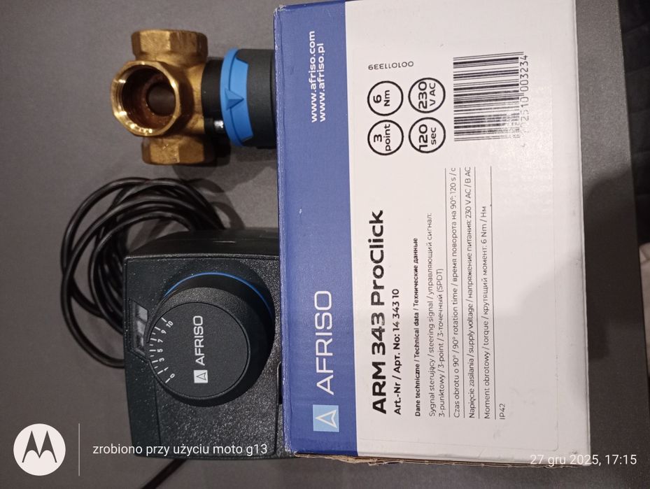 Zawór 3 drożny, trójdrogowy, jak nowy.