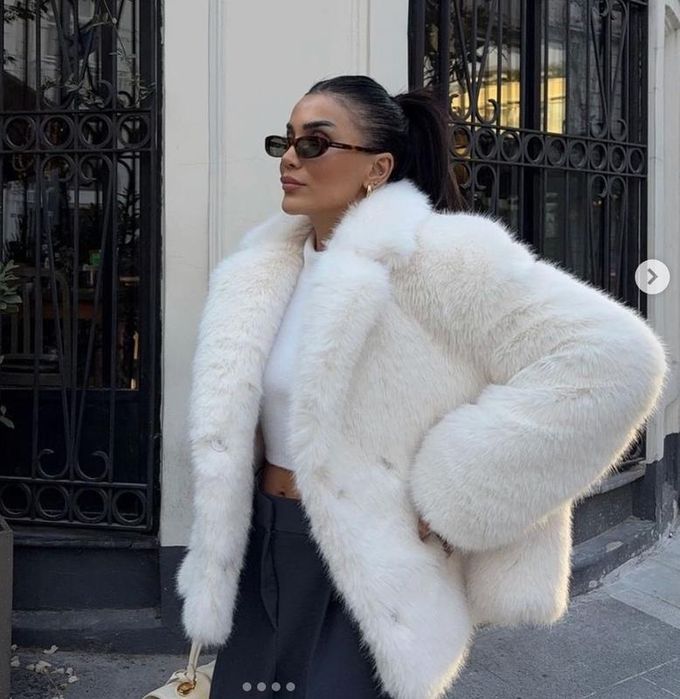 Шуба Zara біла L: 4 399 грн. - Шубы, полушубки Запорожье на Olx