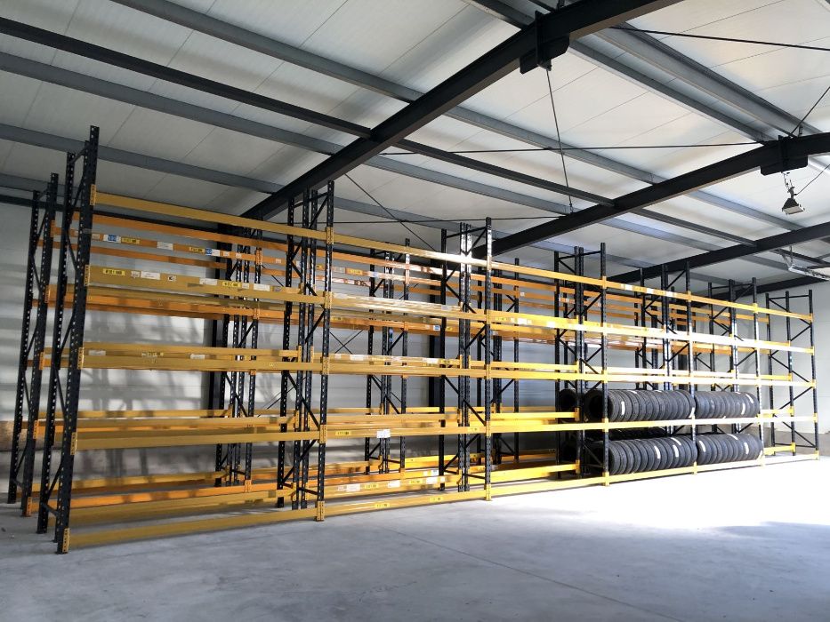 Regał magazynowy do opon z demontażu segmentowy używany dwustronny