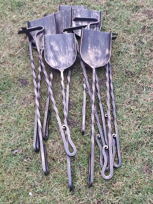 Кована кочерга, совок до каміну, мангалу