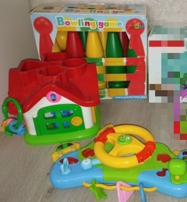 Іграшки лот, розвиваючі іграшки, боулінг, кермо, сортер