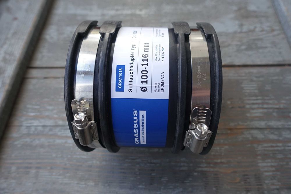 Соединитель труб 110 мм Crassus Standart Type 1 CDC 100, EPDM,Германия