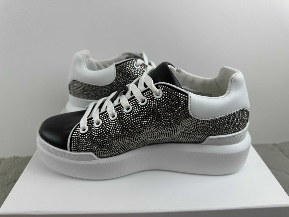 buty damskie trampki skórzane pollini cekiny 37