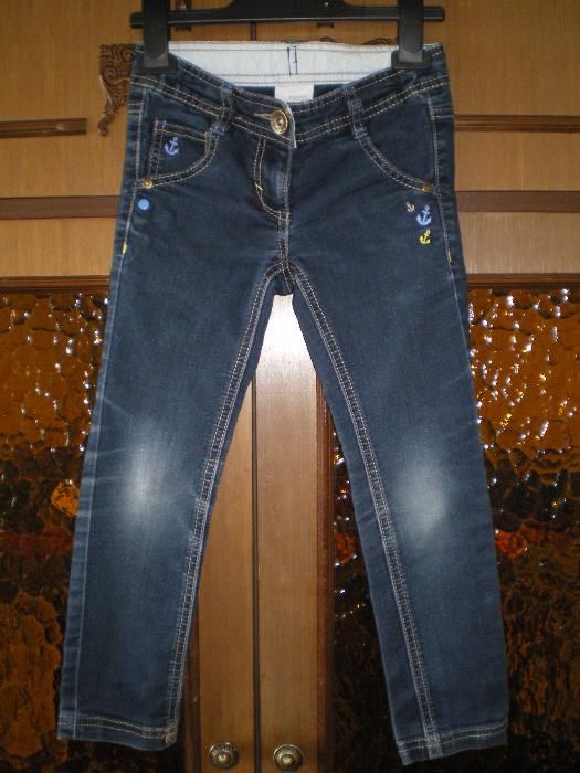 Jeansy Next dziewczece haft r.116
