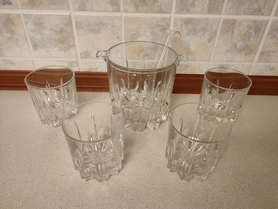 Набір для віскі/стакани+ємність для льоду Borgonovo Excalibur, Італія