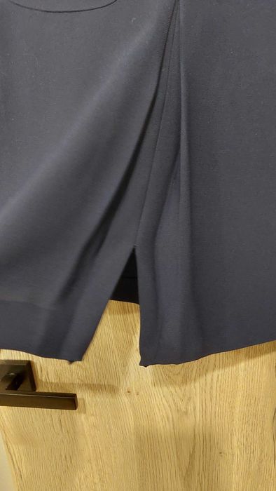 Zara granatowa spódnica żorżeta zakładka wygodna kieszenie nowa