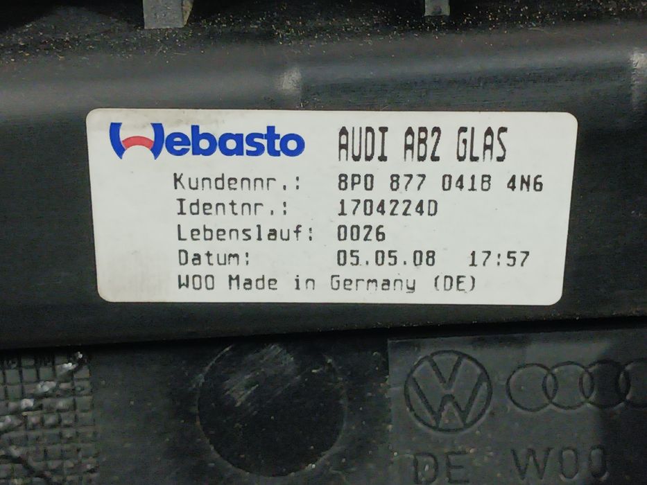 Teto de abrir AUDI A3 Sportback (8PA)