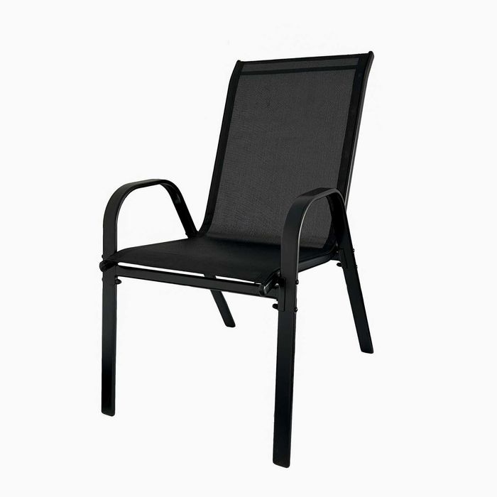 Krzesła ogrodowe 40 sztuk Antracyt materiałowe siedziska metalowa rama