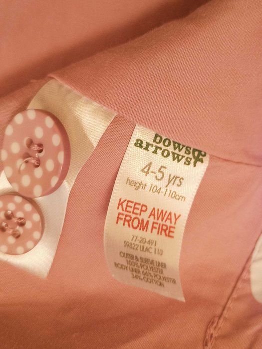 Kurtka Płaszczyk rozkloszowany różowy kwiaty 4/5 lat 104/110