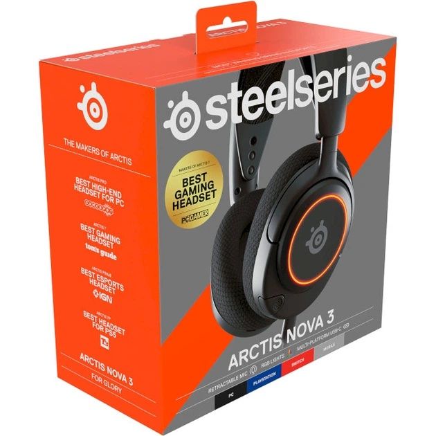 Геймерські навушники SteelSeries Arctis Nova 3 RGB Стан Нового!!