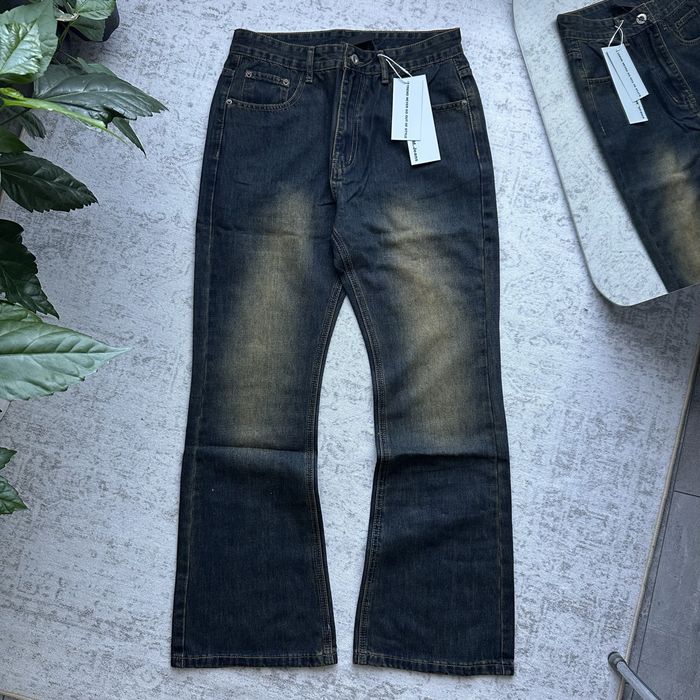 Flared Dark blue Bootcut Jeans Джинси Фларед Кльош Клеш Сині Широкі Baggy Y2k Sk8 Archive Opium Racer Jaded London Balenci Джинсы Буткат Синие Опиум