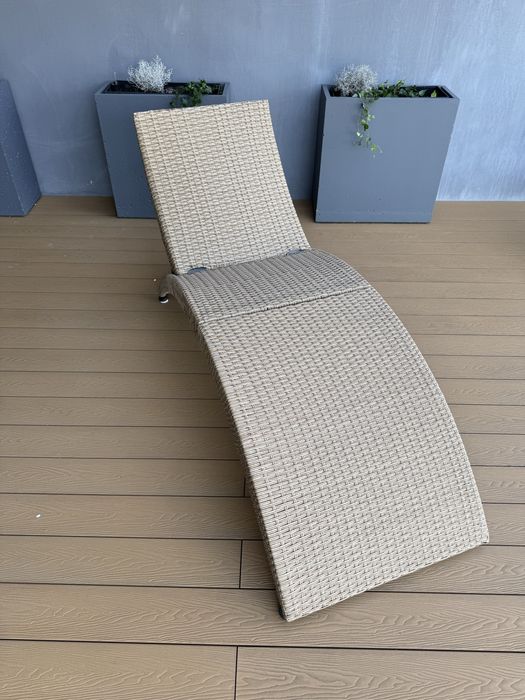 Leżak ogrodowy rattanowy Ciampino - Beżowy