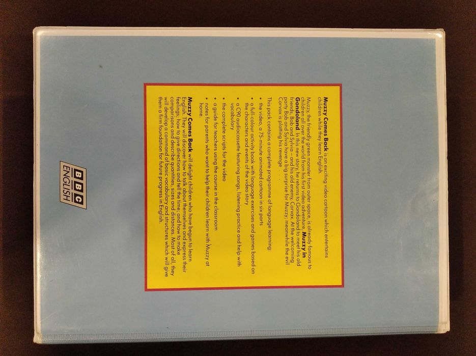 Muzzy Comes Back: curso de inglês vintage da BBC c/ livros, VHS, K7
