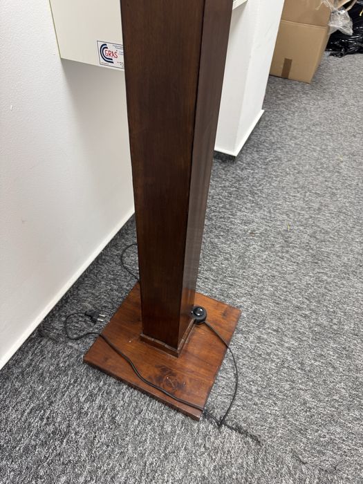 Lampa podłogowa drewniana 186 cm + klosz | vintage