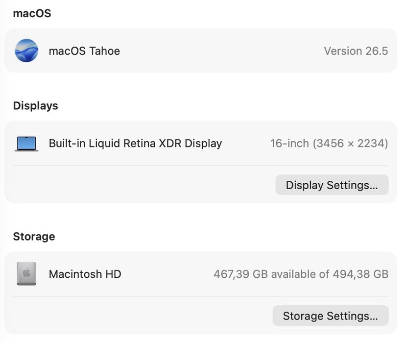 MacBook Pro 16 M1 MAX 32-Core GPU 32GB 512GB 91%