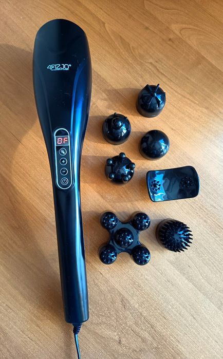 Ручний вібраційний масажер для тіла 4FIZJO Long Stick 7 в 1 Black
