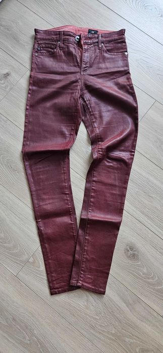 Woskowane spodnie Adriano Goldschmied roz. XS bordowe old navy